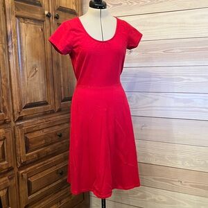 Hope & Henry scarlet red midi dress